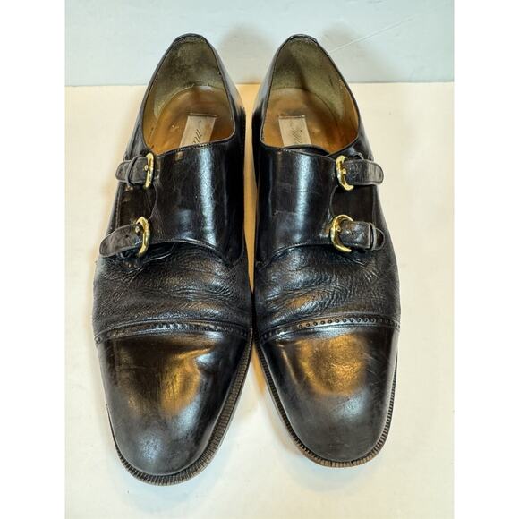 Size 11 Mezlan Portofino Monk Strap Black Leather Shoes main image 14